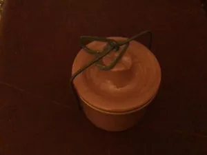 Vintage Light Brown Glaze Food Stoneware Crock with Lid&Bale Crock Jar USA 3” - Picture 1 of 3