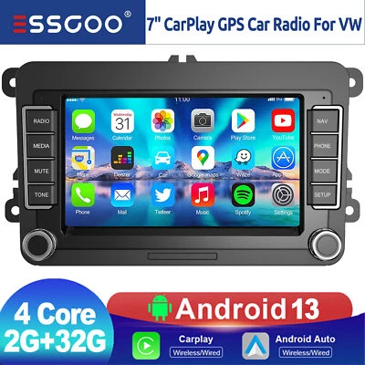 7" CarPlay For VW Volkswagen Jetta Android 13 Car Stereo Radio GPS Touch Screen - Image 1 of 4
