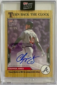 TOPPS NOW TURN BACK THE CLOCK CHIPPER JONES PASSES MANTLE ON RBI LIST /25 - Picture 1 of 2