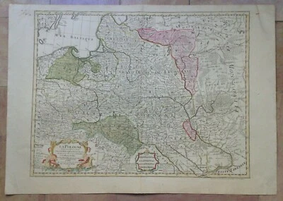 POLONIA FECHADA 1780 GUILLAUME DELISLE GRAN MAPA ANTIGUO GRABADO SIGLO XVIII Foto 1 de 4
