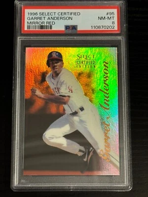 1996 Select Certified Mirror Red Garret Anderson PSA NM-MT 8 (pop:1, higher:2) - Image 1 of 2