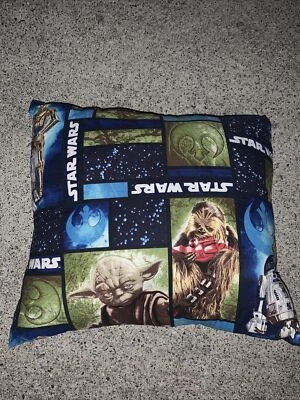 Vintage STAR WARS PILLOW Chewbacca Yoda C3pO r2d2 Galaxy Stars UNIQUE ❤️sj10m3 - Image 1 of 4
