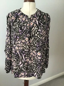 Marks & Spencer Ladies Floral Pattern blouse With Silver Sparkle Size 20 BNWT - Picture 1 of 7