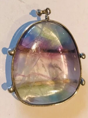 Ciondolo con pietra di Ametista naturale incastonata in argento - Immagine 1 di 3