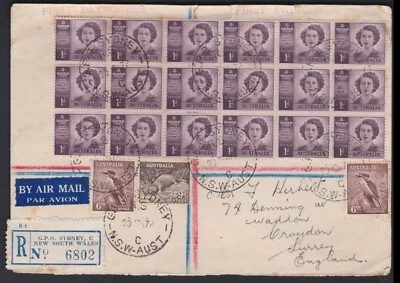1947 3'3 Total HRH Princess Elizabeth Block of 18 Multi-Stamp FDC Uprated to GB - Image 1 of 3