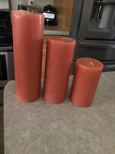 Partylite Guave & Papaya Stumpenkerze Konvolut NEU kleinere Dellen/Kratzer 3 Größen! - Bild 1 von 7