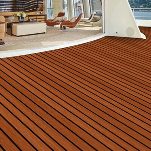 95"x24" Marine Boat Flooring EVA Foam Faux Teak Decking Sheet Sea Deck Yacht Mat - Picture 1 of 18