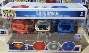 Paquete de 3 vinilos pop Superman 2018 exclusivo de la convención de otoño nuevo - Imagen 1 de 1