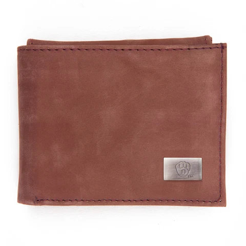 Milwaukee Brewers Leather Bifold Wallet Cover