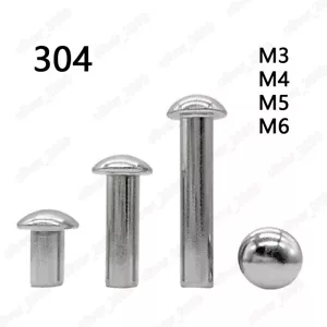 304 Edelstahl DIN660 Rundkopfnieten M3 M4 M5 M6 - Bild 1 von 6