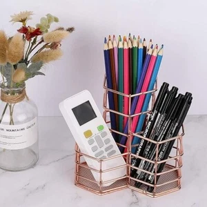Hollow Pen Holder Pencil Pot Makeup Brush Organizer Cup - NEW SEE PICS - Picture 1 of 3
