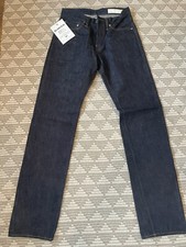 Big John Jeans Mens 28 NWT RARE R008 True Indigo Blue Denim Button-Fly Japan