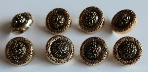 8 x 18mm Large Gold and Black Round Plastic Shank Buttons - GBL655 - Picture 1 of 1