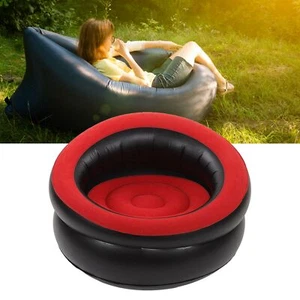 Inflatable Couch Flocking Air Sofa Simple Inflatable Chair Balcony Travel Room - Picture 1 of 13