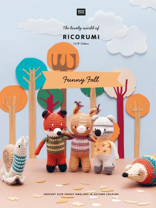 Rico Ricorumi Funny Fall Crochet Pattern Book Wool Yarn - Image 1 of 1