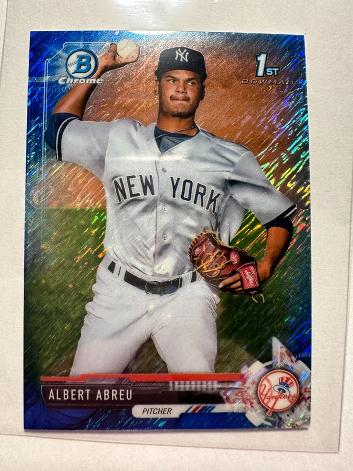K53,964- 2017 Bowman Chrome Mini Prosp Blue Shimmer #BCP153 Albert Abreu #/150 - Image 1 of 1