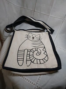 Venus Imports Cat Feline Cross Body Purse Bag Pouch 100% Cotton El Gatto  - Picture 1 of 5