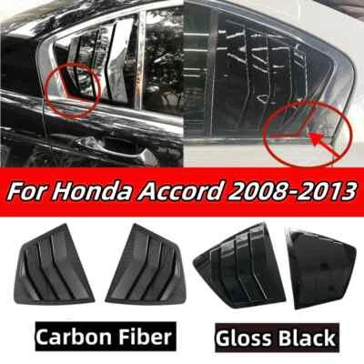 Cubierta de persiana de ventana de ventilación lateral trasera 2 piezas para Honda Accord 8th G8 2008-2013 Foto 1 de 4