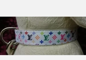 Dog Collar 15" - 22" neck size.  FREE FABRIC DESIGN made in England  - Picture 1 of 1