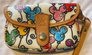 Dooney & Bourke Disney Mickey Ballons Flap Wristlet Rainbow Disney Parks NWOT - Picture 1 of 9