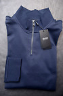 Hugo Boss Mens B-Sidney 1/4 Zip Dark Blue Cotton Sweatshirt Sweat Big & Tall 3XL