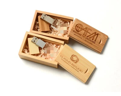 USB Flash Drive Natural Wooden Memory Flash Stick Pen Drive  Custom LOGO Gift - Image 1 of 4