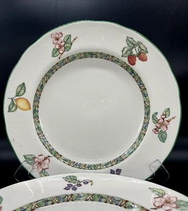 4 Johnson Brothers Arcadia Fruit Dinner Plate 10.5" England Lemon Raspberry EUC - Picture 1 of 15