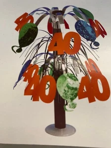 40th Birthday Mini Foil Centerpiece 10.5", 40th Birthday Party Decoration 1ct. - Picture 1 of 3