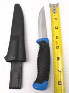 Wahoo Killer Fishing Knife Stainless Blade Rubber Grip With Belt Clip Hard Case  - Picture 1 of 4