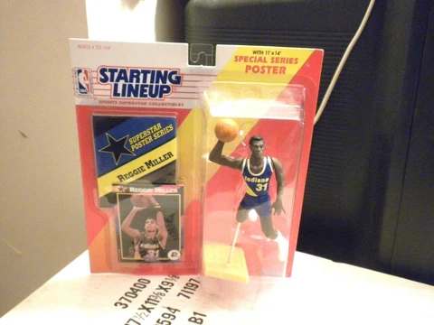 BRAND NEW (NOS) 1992 REGGIE MILLER INDIANA PACERS STARTING LINE UP FIGURE MONMC Cover