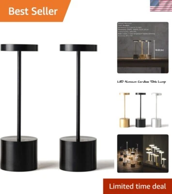 Pack de 2 Lámparas de Mesa Recargables, Lámpara de Escritorio LED Inalámbrica, 5000mAh Funciona con Batería... Foto 1 de 4