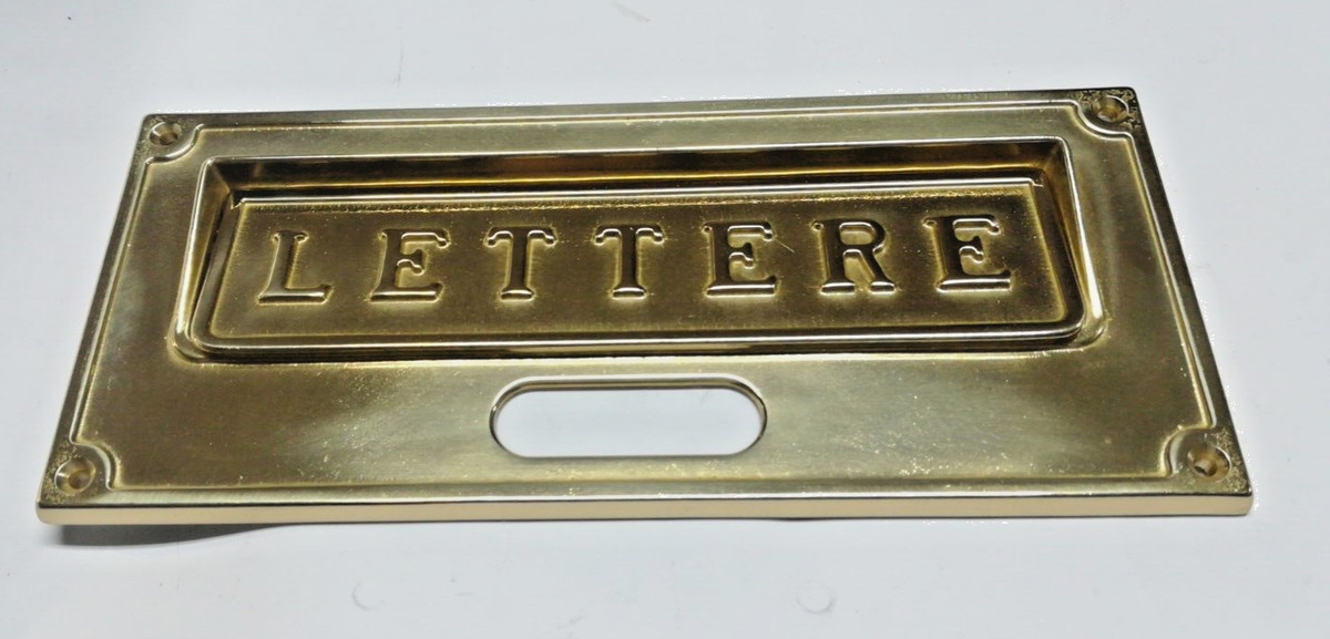 Placca Buca Lettere Roma In Ottone Lucido - Design Elegante Per Cassetta Postale