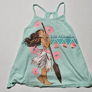 Disney Moana Gold Adventurer Girls Tank Top Size 6 Mint Green Limited Edition Ju - Picture 1 of 6