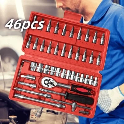 46PCS Screwdriver Socket Set Metric Bit Driver Set Ratchet Torx Hex Wrench Tool - Image 1 of 4
