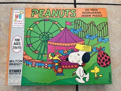 Nuevo de Lote Antiguo 1972 Peanuts 100 piezas Puzzle Completo - Snoopy & Woodstock en Carnaval Foto 1 de 4