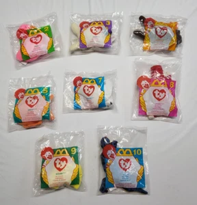 McDonalds Ty Teenie Beanie Babies 1996 Set Of 8 New Old Stock - Picture 1 of 12
