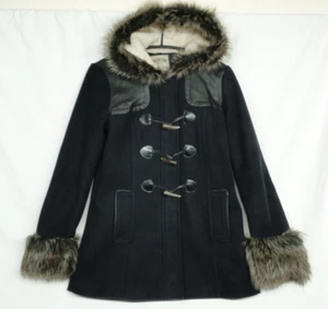 Huntington Navy Blue Jacke Winter Dufflecoat Gr. S Small Furry Kapuze & Bündchen - Bild 1 von 6