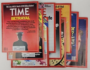 9x Mixed Lot Time Magazine Issues From 1989 1980's Vintage Advertisements Ads - Imagen 1 de 23