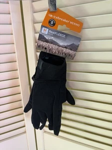 ICEBREAKER MERINO UNISEX 200 OASIS GUANTI FODERE TAGLIA M NERO NUOVO CON ETICHETTE #4a2 - Foto 1 di 2