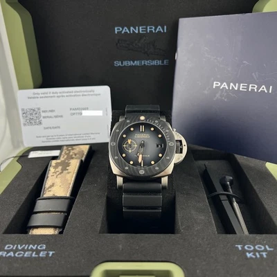Panerai Submersible Navy SEALs Titanio PAM01669 47mm Black Dial Box Papers - Image 1 of 4