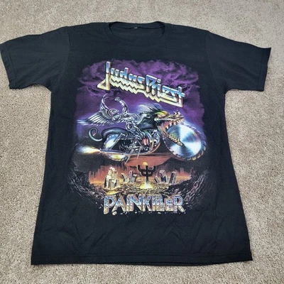 Camiseta negra con gráfico analgésico Judas Priest para hombre talla mediana Foto 1 de 3