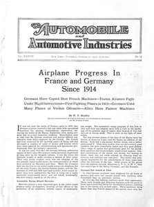 1917 Report Airplane Progress In France & Germany Since 1914 Caudron Albatross - Picture 1 of 4