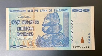 Zimbabwe - 100 Trillion Dollars - ZA Prefix - 2008 Replacement - Pick 91r-UNC - Image 1 of 4