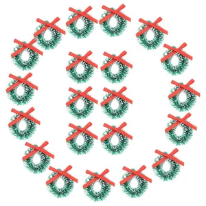  48 pezzi ghirlanda natalizia in miniatura - addobbi natalizi con fiocco nastro pino smerigliato - Foto 1 di 12