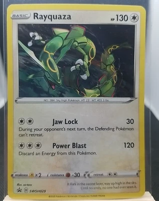 Rayquaza SWSH029 Black Star Promo Sword & Shield Cards Holo Pokemon Cards Rare - Image 1 of 2