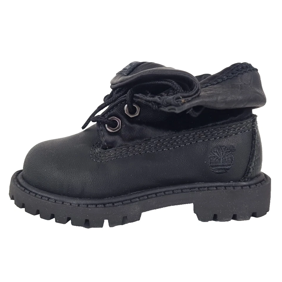 Botas hexagonales Timberland Roll Top 29851 impermeables de cuero negras talla 5,5 para niños pequeños Foto 1 de 4