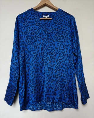 Dea Kudibal Blue Leopard Print Silk Blouse Size XS - Image 1 of 4