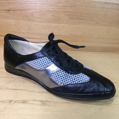 Mocasines de cuero perforado gris negro Amalfi by Rangoni talla 9 Nena Nappa para mujer’s Foto 1 de 4