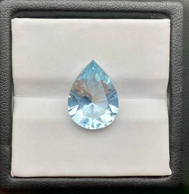 5.90 Ct., Aquamarine natural gemstone, pear cut, Madagascar. Excellent cut . - Image 1 of 4