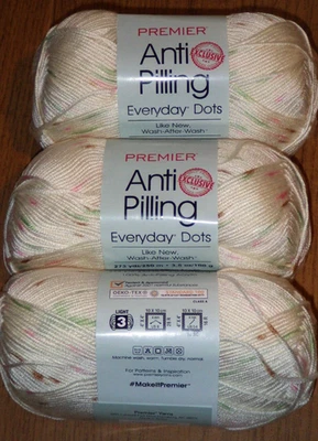 3 Skeins, Premier Anti Pilling Everyday Dots Yarn, 3.5oz/273 yds, Confectionery - Image 1 of 3